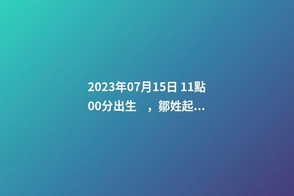 2023年07月15日 11點00分出生，鄒姓起什么名字好聽？名字要八字